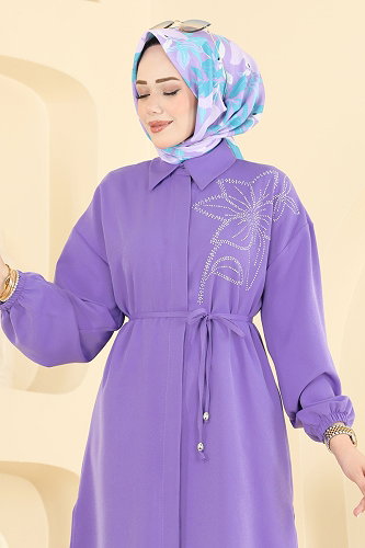 moda selvim Tunic 2898SLK540 Lilac - Thumbnail