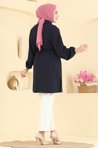 moda selvim بلوز كحلي 2898SLK540 - Thumbnail