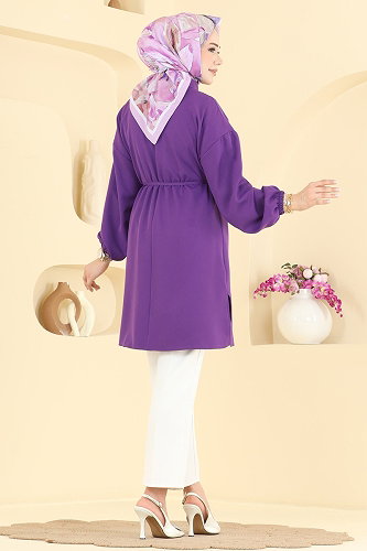 moda selvim بلوز أرجواني 2898SLK540 - Thumbnail