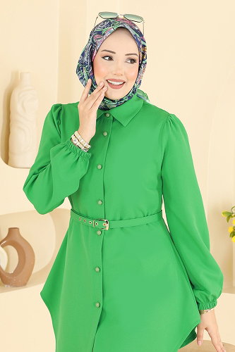 moda selvim Tunic 2902SLK540 Benetton Green - Thumbnail