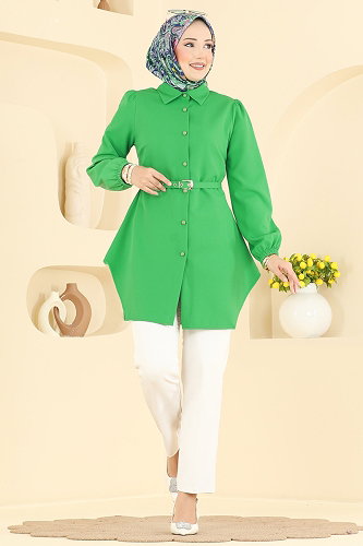 moda selvim Tunic 2902SLK540 Benetton Green - Thumbnail