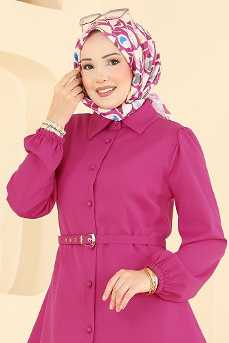 moda selvim Tunic 2902SLK540 Fuchsia - Thumbnail