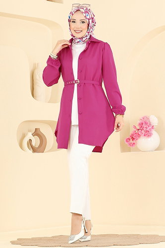 moda selvim بلوز فوشي 2902SLK540 - Thumbnail