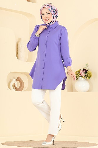 moda selvim Tunic 2902SLK540 Lilac - Thumbnail