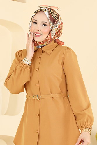 moda selvim Tunic 2902SLK540 Mustard - Thumbnail