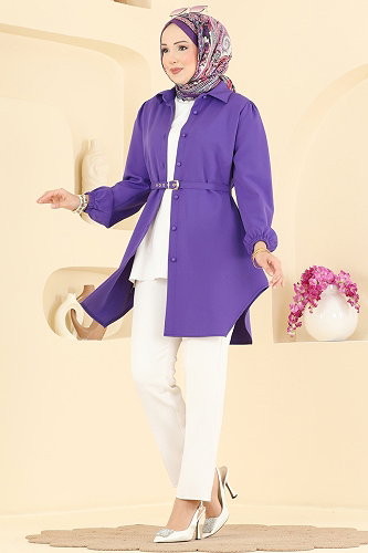 moda selvim Tunic 2902SLK540 Purple - Thumbnail
