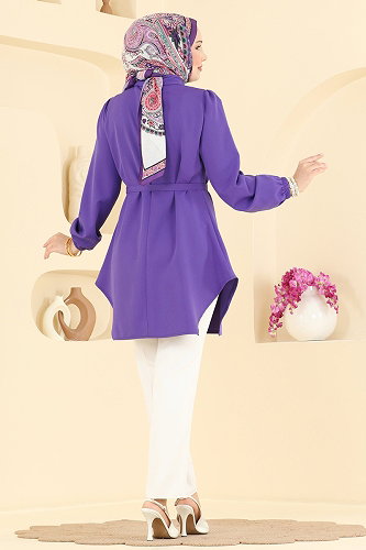 moda selvim بلوز أرجواني 2902SLK540 - Thumbnail