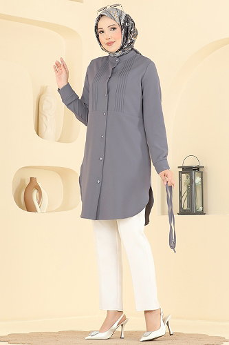 moda selvim Tunic 2903SLK540 Anthracite - Thumbnail