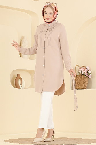 moda selvim بلوز بيج 2903SLK540 - Thumbnail