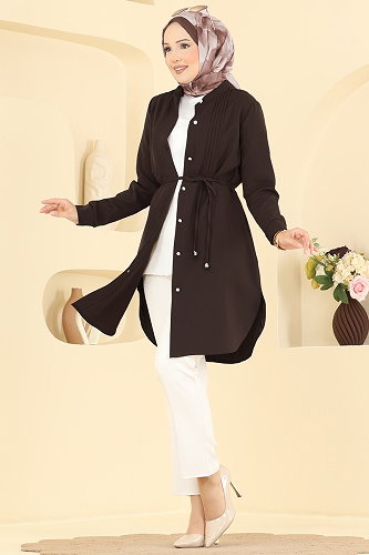 moda selvim Tunic 2903SLK540 Bitter Brown - Thumbnail