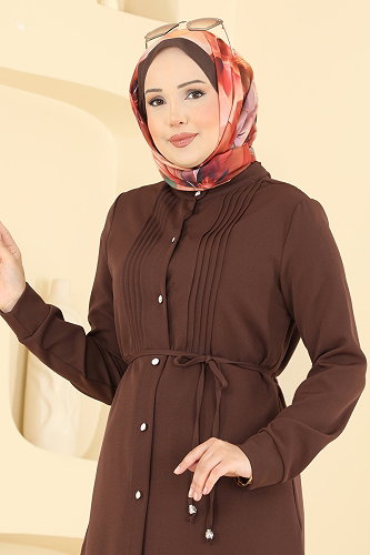 moda selvim Tunic 2903SLK540 Brown - Thumbnail