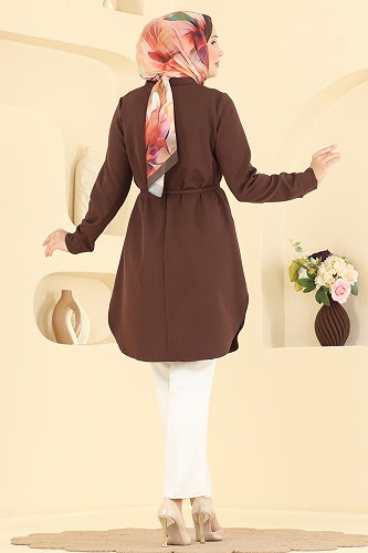 moda selvim Tunic 2903SLK540 Brown - Thumbnail