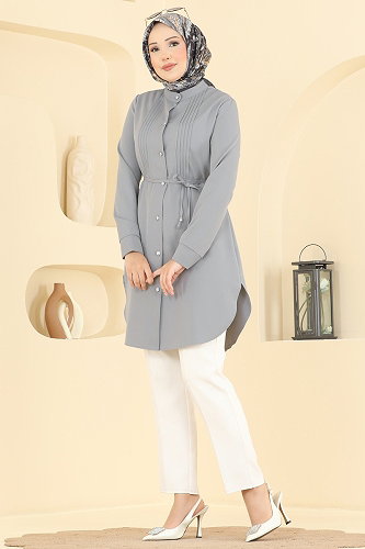 moda selvim Tunic 2903SLK540 Gray - Thumbnail
