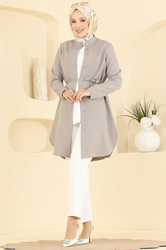 moda selvim بلوز رمادي فاتح 2903SLK540 - Thumbnail