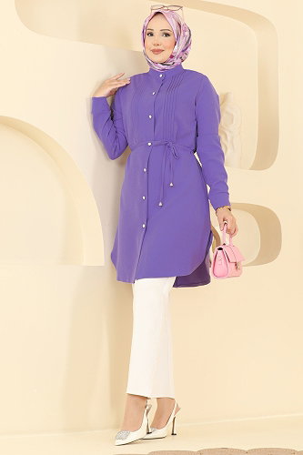 moda selvim Tunic 2903SLK540 Lilac - Thumbnail