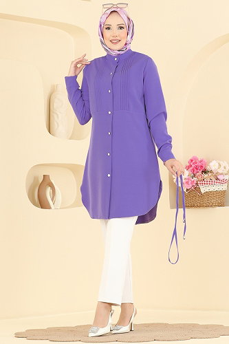 moda selvim بلوز ليلكي 2903SLK540 - Thumbnail