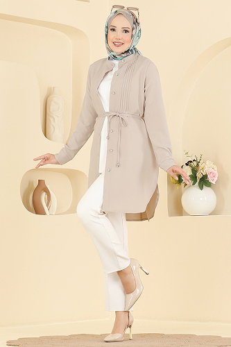 moda selvim Tunic 2903SLK540 Stone - Thumbnail