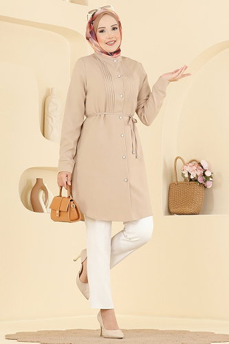 moda selvim بلوز بيج 2903SLK540 - Thumbnail