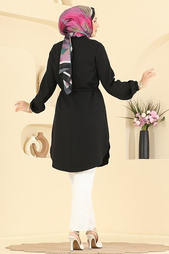 moda selvim Tunic 2910SLK540 Black - Thumbnail