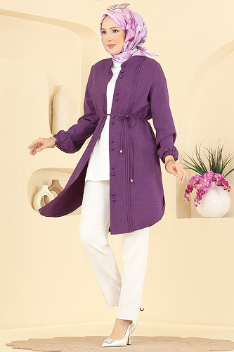 moda selvim Tunic 2910SLK540 Dark Lilac - Thumbnail