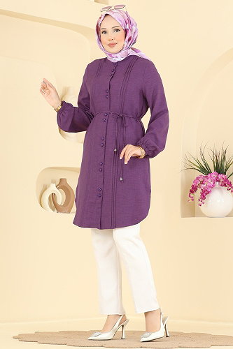 moda selvim Tunic 2910SLK540 Dark Lilac - Thumbnail