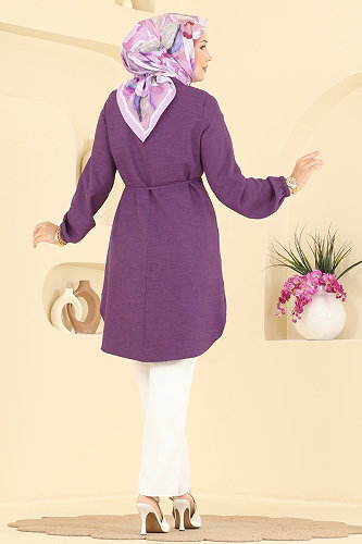 moda selvim Tunic 2910SLK540 Dark Lilac - Thumbnail