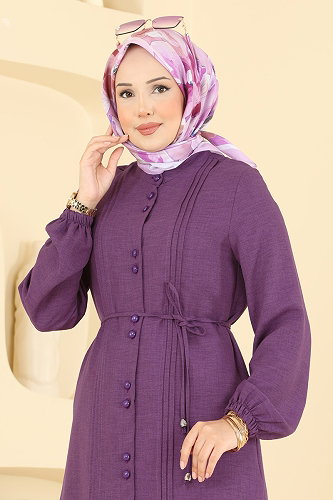 moda selvim بلوز ليلكي غامق 2910SLK540 - Thumbnail