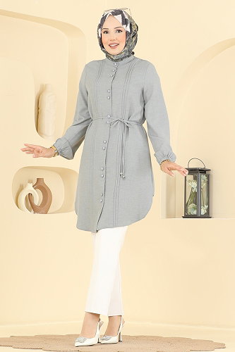moda selvim Tunic 2910SLK540 Gray - Thumbnail
