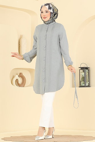 moda selvim Tunic 2910SLK540 Gray - Thumbnail