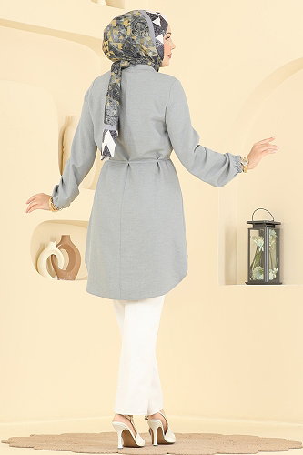 moda selvim Tunic 2910SLK540 Gray - Thumbnail
