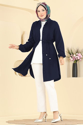 moda selvim بلوز كحلي 2910SLK540 - Thumbnail