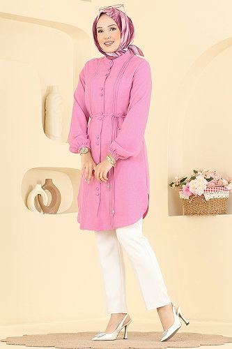 moda selvim بلوز وردي 2910SLK540 - Thumbnail