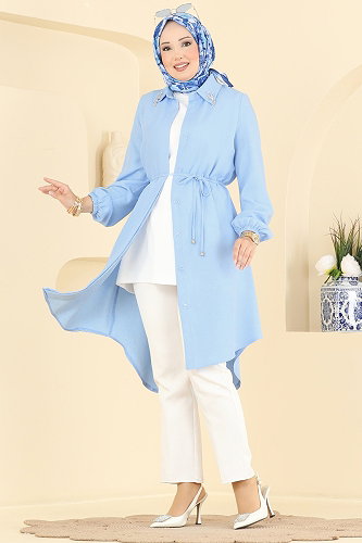 moda selvim Tunic 2922SLK540 Baby Blue - Thumbnail