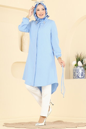 moda selvim Tunic 2922SLK540 Baby Blue - Thumbnail