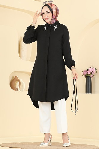 moda selvim Tunic 2922SLK540 Black - Thumbnail