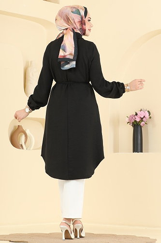 moda selvim بلوز أسود 2922SLK540 - Thumbnail