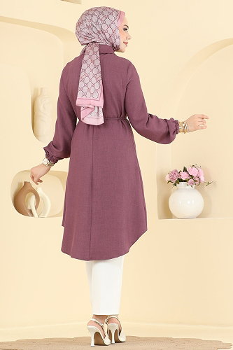 moda selvim Tunic 2922SLK540 Dark Lilac - Thumbnail
