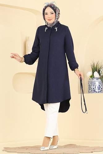 moda selvim Tunic 2922SLK540 Dark Navy Blue - Thumbnail