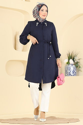 moda selvim بلوز كحلي غامق 2922SLK540 - Thumbnail
