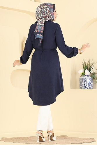 moda selvim بلوز كحلي غامق 2922SLK540 - Thumbnail