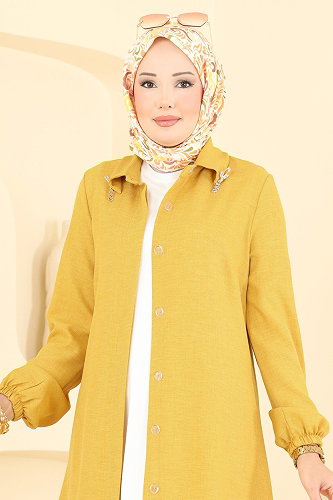 moda selvim Tunic 2922SLK540 Mustard - Thumbnail