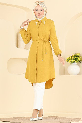 moda selvim Tunic 2922SLK540 Mustard - Thumbnail