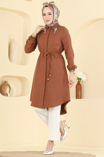 moda selvim Tunic 2922SLK540 Tan - Thumbnail