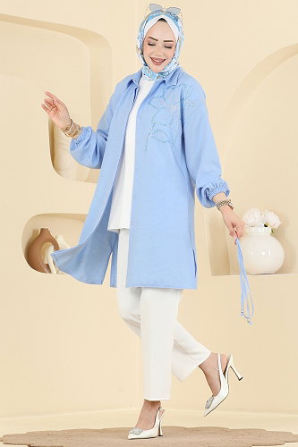 moda selvim Tunic 2924SLK540 Baby Blue - Thumbnail