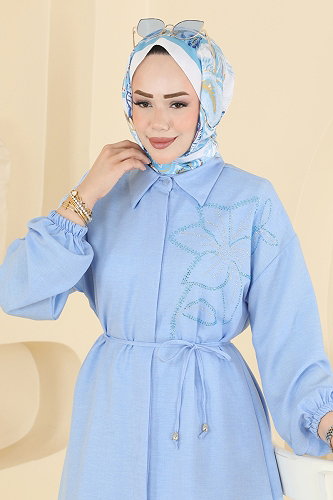 moda selvim بلوز أزرق فاتح 2924SLK540 - Thumbnail
