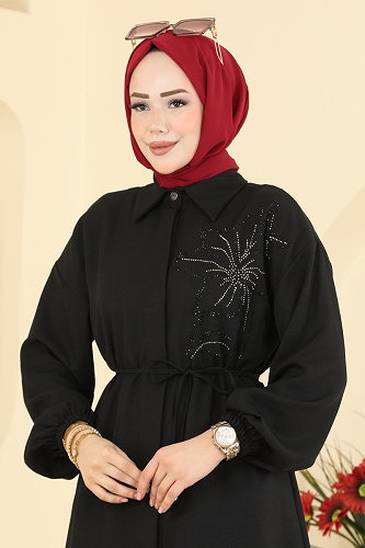 moda selvim بلوز أسود 2924SLK540 - Thumbnail
