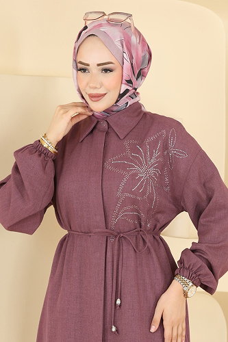 moda selvim Tunic 2924SLK540 Dark Lilac - Thumbnail