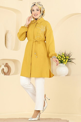 moda selvim Tunic 2924SLK540 Mustard - Thumbnail