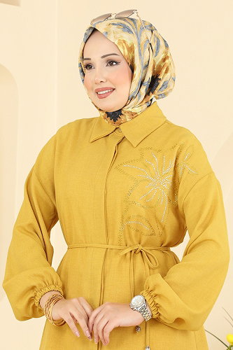 moda selvim بلوز خردلي 2924SLK540 - Thumbnail