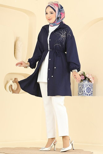moda selvim بلوز كحلي 2924SLK540 - Thumbnail